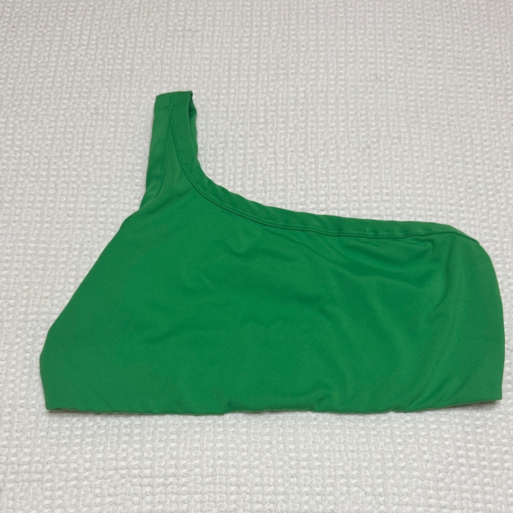 Green One-Shoulder Sports Bra